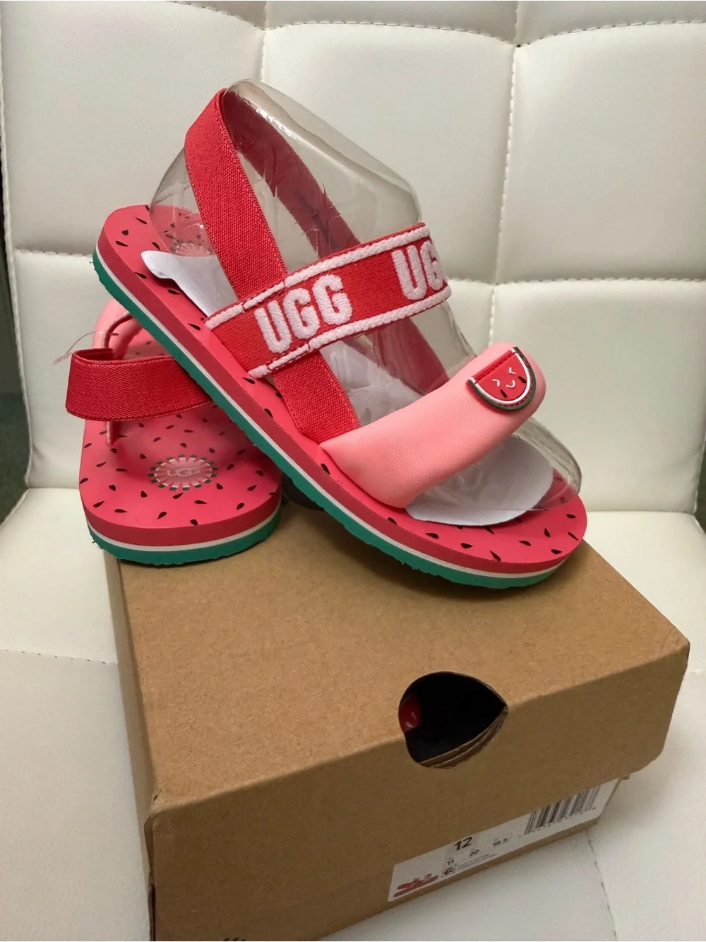 UGG Kids Pink and Red Watermelon Sandal
